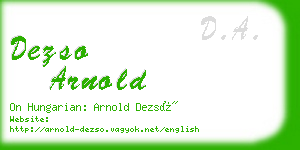 dezso arnold business card